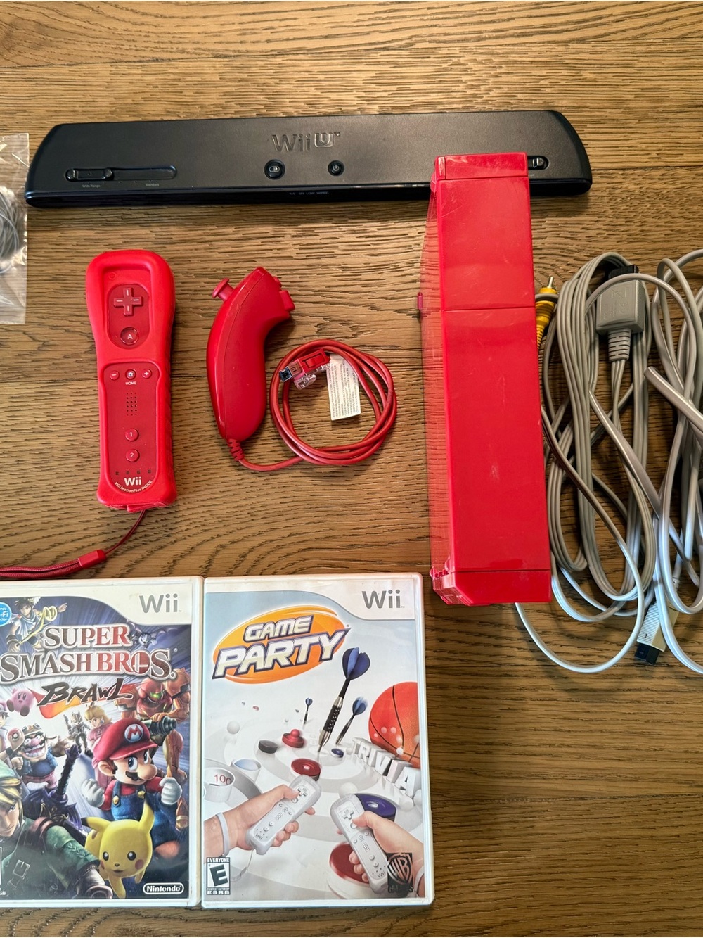 Nintendo Wii Red Console 25th Anniversary edition RARE Tested & Working 2 Games